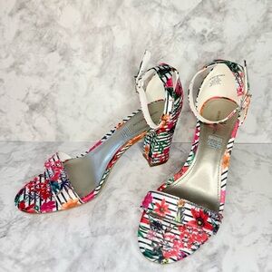 Worthington Women’s Floral Heels Sandals Open Toe 9M